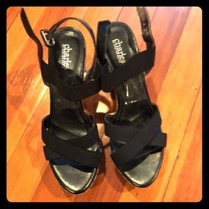 Charlies David black Wedges